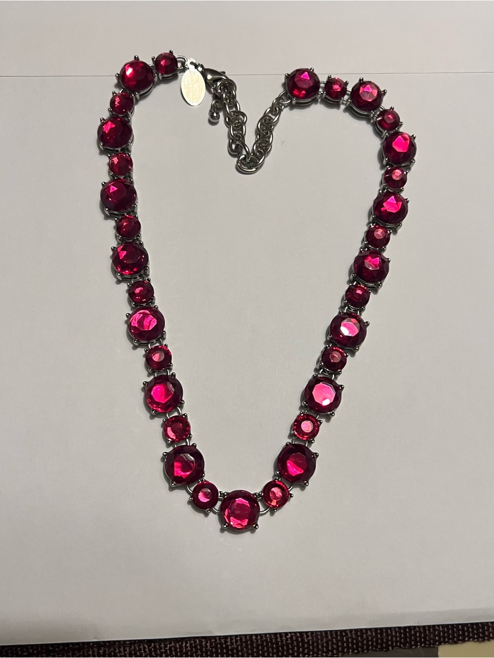 White House Black Market Pink Crystal Statement Necklace